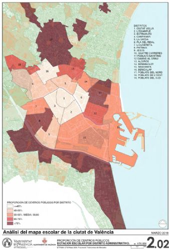 Mapa Escolar Valencià, any 2018.