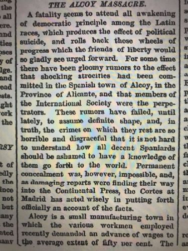 Extracte d'un article del New York Times (3/8/1873).