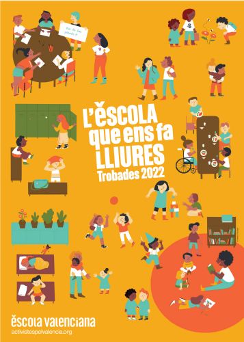 Cartell Trobades d'Escoles en Valencià 2022. Autoria: Escola Valenciana. 