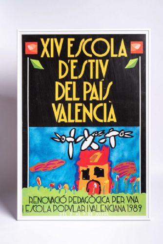 Cartell commemoratiu de la XIV Escola d'Estiu del País Valencià.