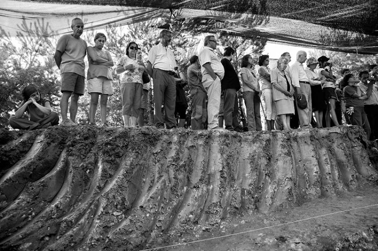 Treballs d'exhumació a la fossa de La Pedraja